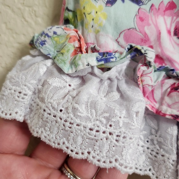 Laura Ashley London 18M Baby Girls Floral Butterfly Lace Dress Short Sleeve - Picture 6 of 14